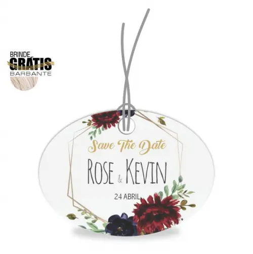 Tag casamento oval floral