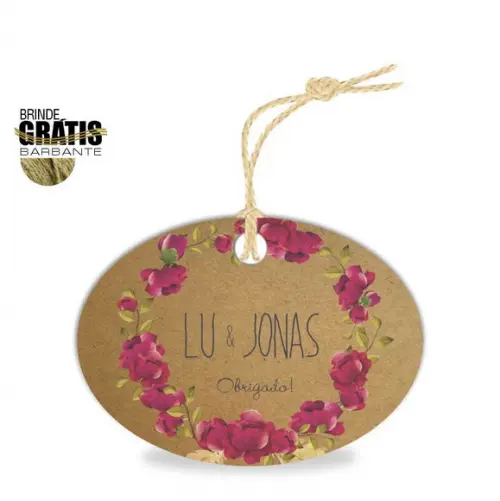 Tag casamento oval floral
