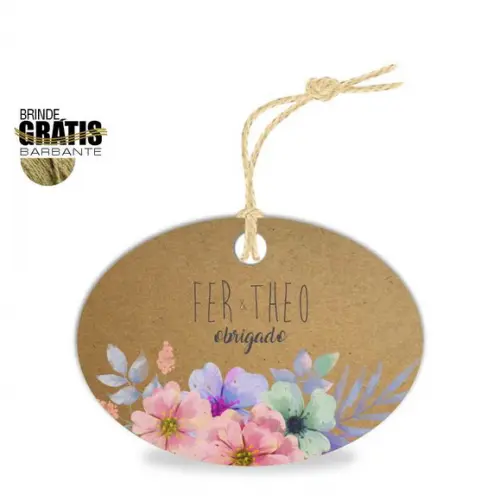 Tag casamento oval floral