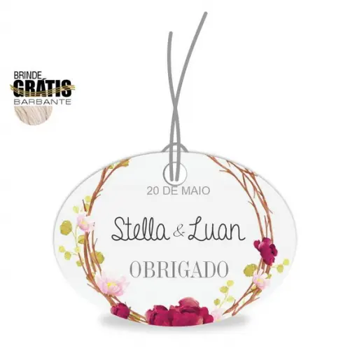 Tag casamento oval floral