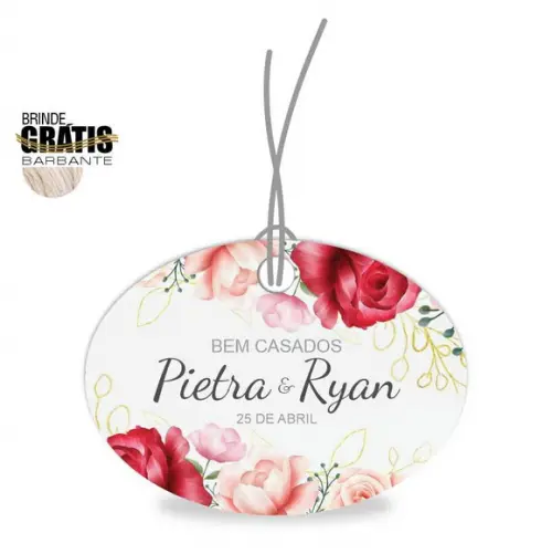 Tag casamento oval floral