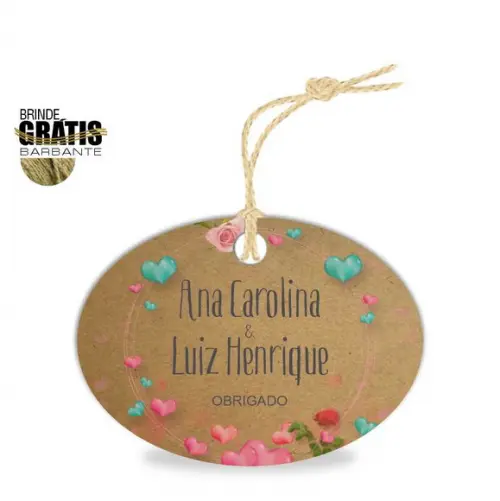 Tag casamento oval floral