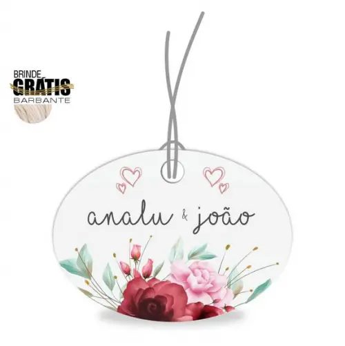 Tag casamento oval floral
