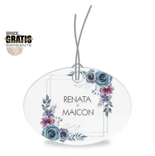 Tag casamento oval floral