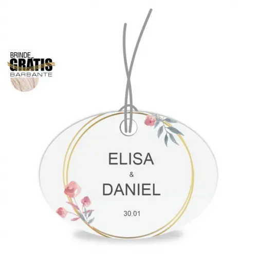 Tag casamento oval floral