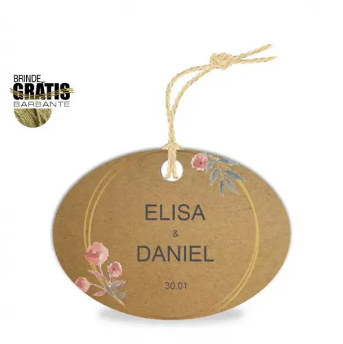 Tag casamento oval floral