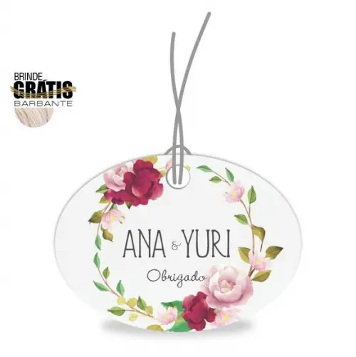 Tag casamento oval floral