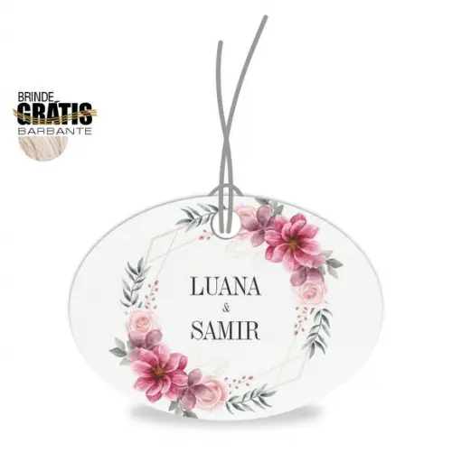 Tag casamento oval floral