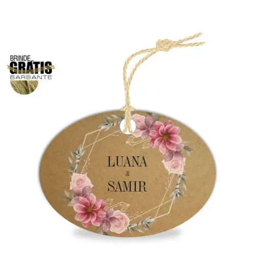 Tag casamento oval floral