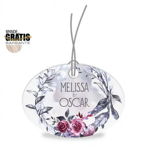 Tag casamento oval floral