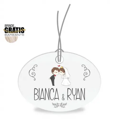 Tag casamento oval noivinhos