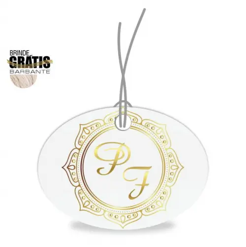 Tag casamento oval monograma