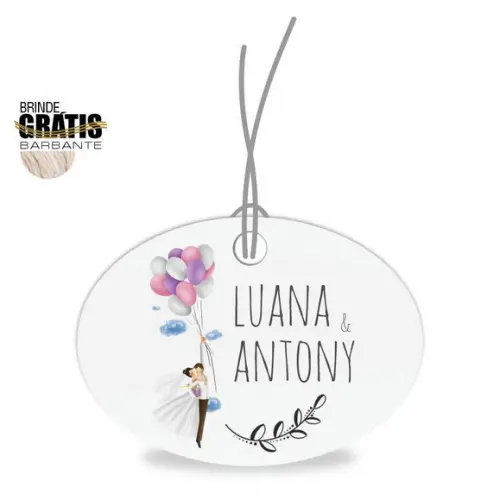 Tag casamento oval noivinhos