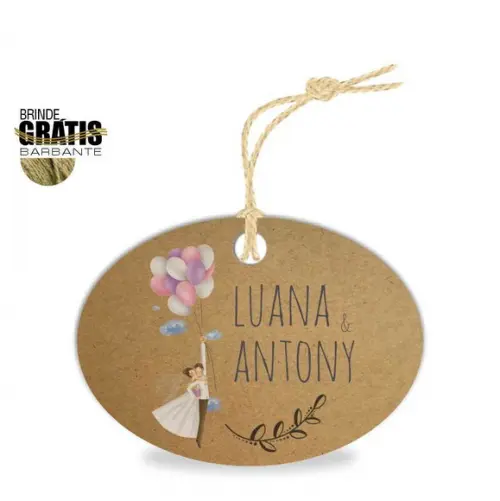 Tag casamento oval noivinhos