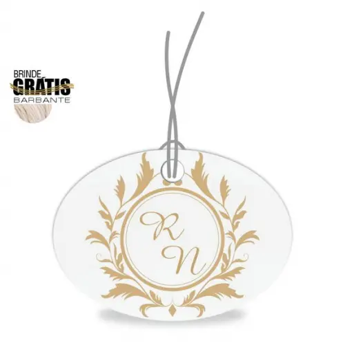 Tag casamento oval monograma