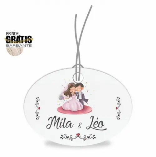 Tag casamento oval noivinhos