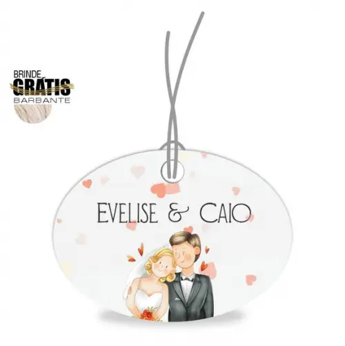 Tag casamento oval noivinhos