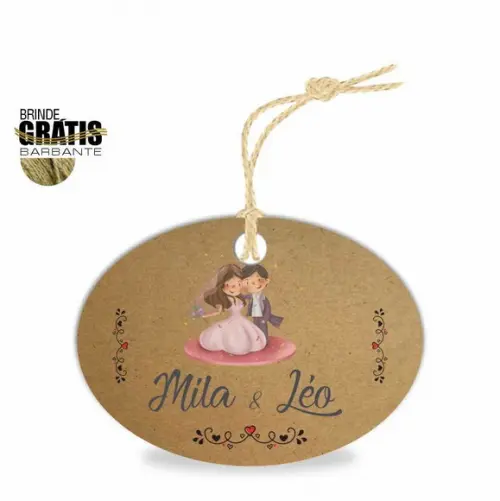 Tag casamento oval noivinhos