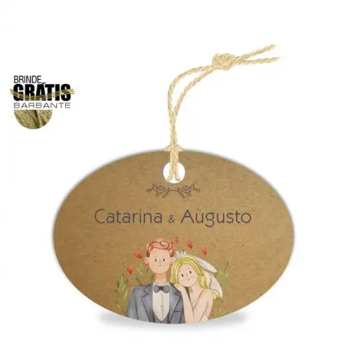 Tag casamento oval noivinhos