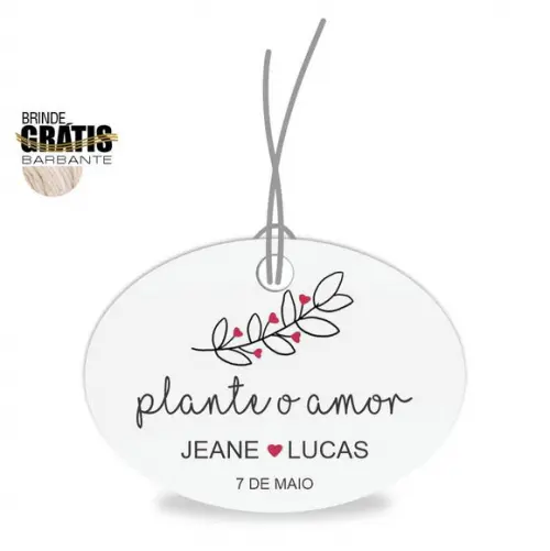 Tag casamento oval plante amor