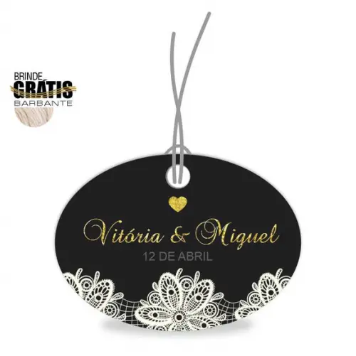 Tag casamento oval renda