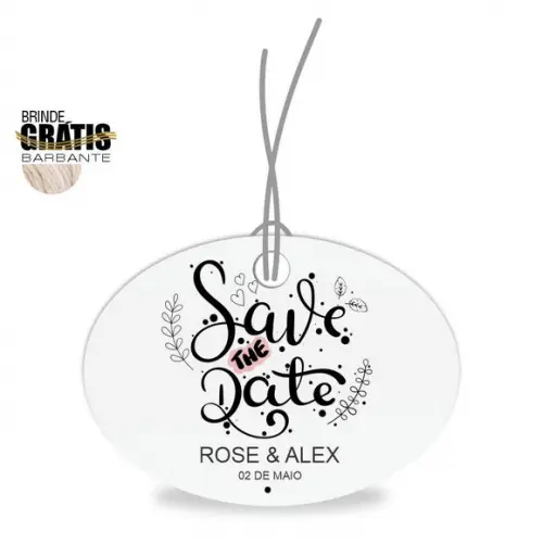 Tag casamento oval save the date