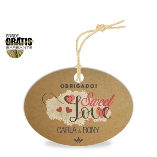 Tag casamento oval sweet love