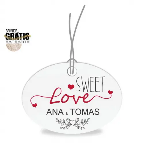Tag casamento oval sweet love