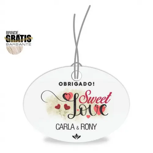 Tag casamento oval sweet love