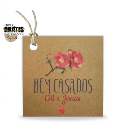 Tag casamento quadrada bem-casados