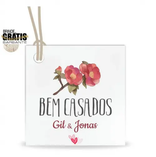 Tag casamento quadrada bem-casados