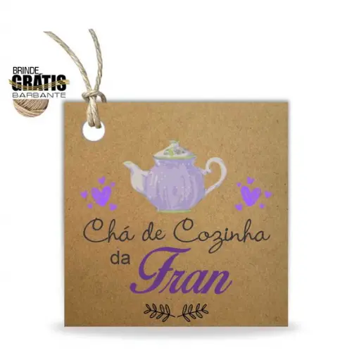 Tag casamento quadrada chá de cozinha