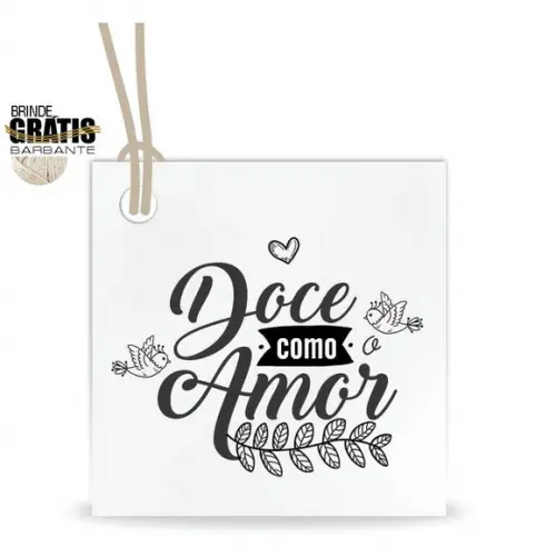 Tag casamento quadrada doce amor