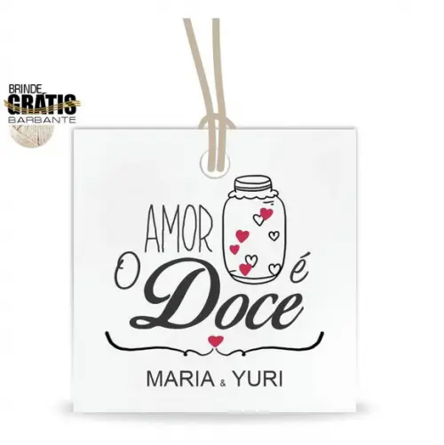 Tag casamento quadrada doce amor