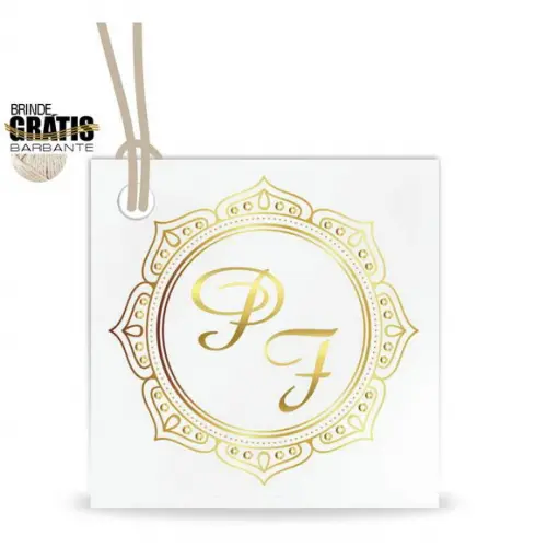 Tag casamento quadrada monograma