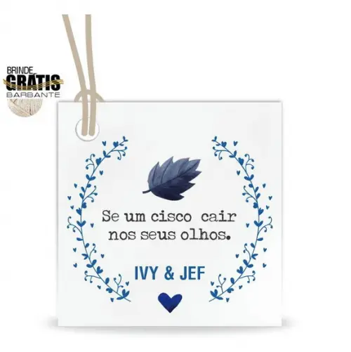 Tag casamento quadrada lágrimas de alegria