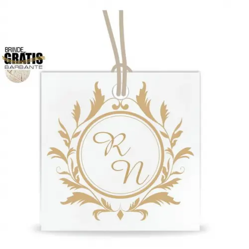Tag casamento quadrada monograma