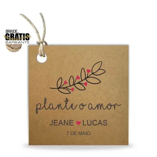 Tag casamento quadrada plante amor