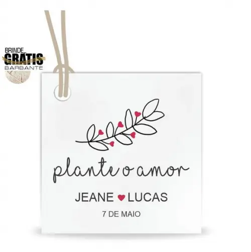 Tag casamento quadrada plante amor