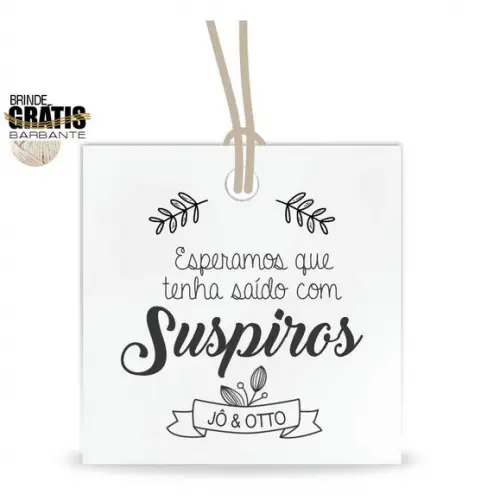 Tag casamento quadrada suspiros de amor