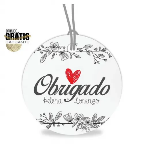 Tag casamento redonda agradecimento