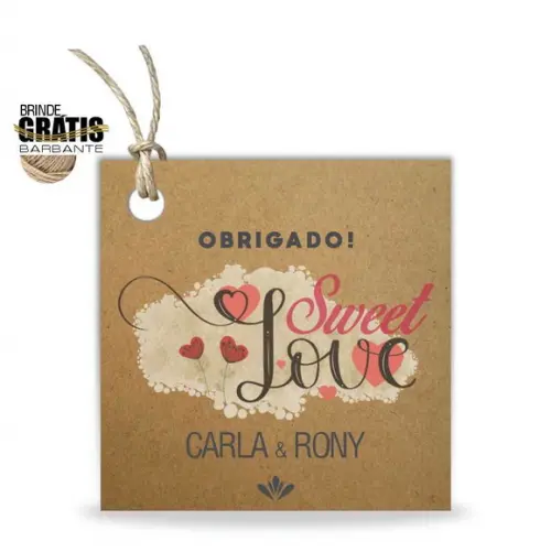 Tag casamento quadrada sweet love