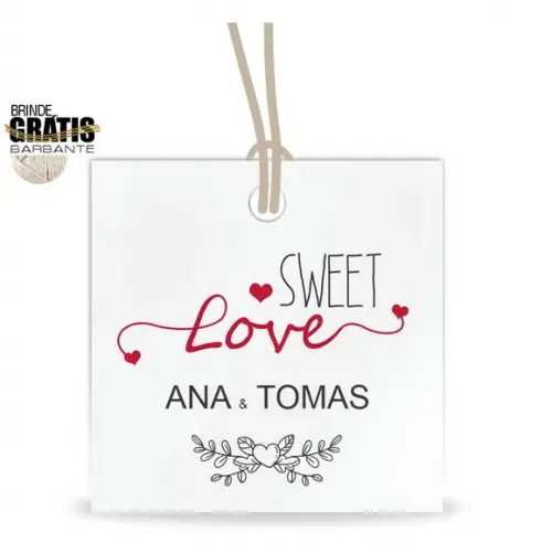 Tag casamento quadrada sweet love