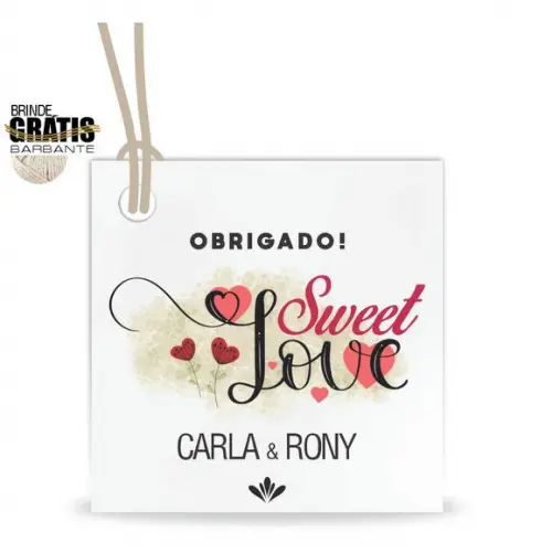Tag casamento quadrada sweet love