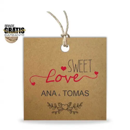 Tag casamento quadrada sweet love