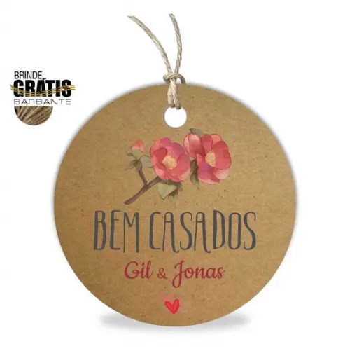 Tag casamento redonda bem-casados