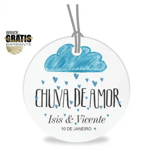 Tag casamento redonda chuva de amor