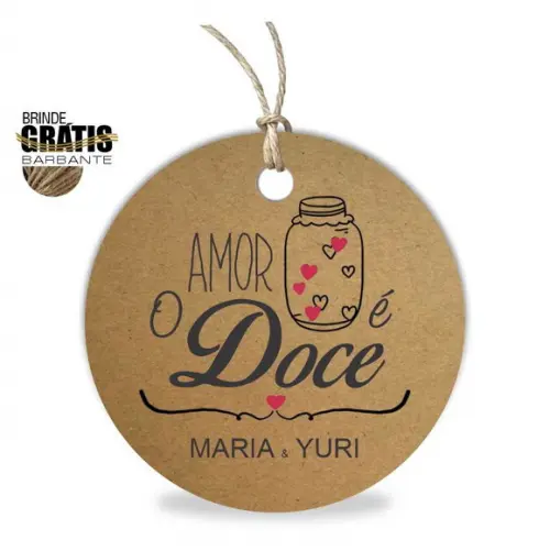 Tag casamento redonda doce amor