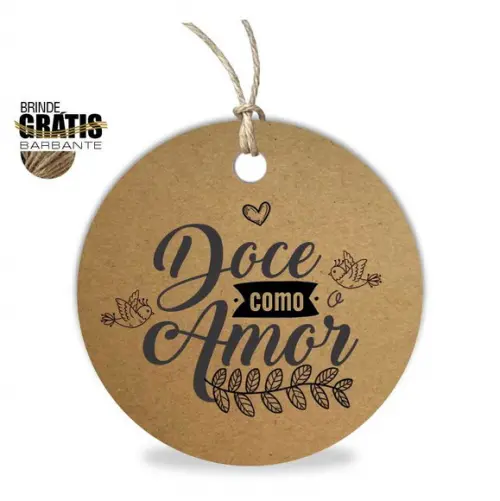 Tag casamento redonda doce amor