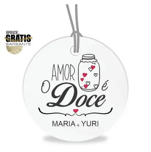 Tag casamento redonda doce amor